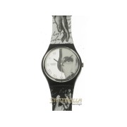 SWATCH Glance classic quarzo cassa e cinturino plastica bianchi e neri new